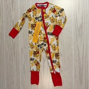Yaritza Boutique Bamboo Winnie the Pooh Zippy Unisex 6-12M 2-Way Zip NEW